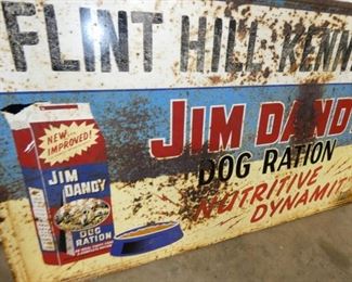 VIEW 2 CLOSEUP JIM DANDY DOG FOOD SIGN 