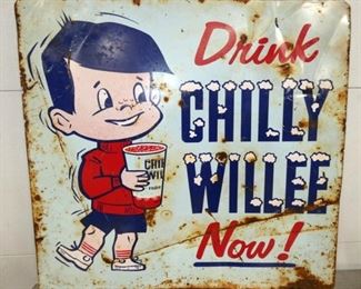 36X34 1/2 DRINK CHILLY WILLEE SIGN 