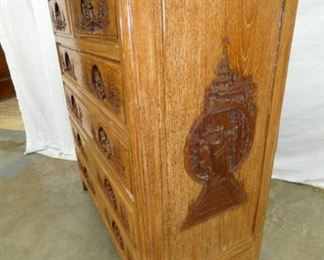 VIEW 3 RIGHTSIDE CARVED ASIAN CHEST 
