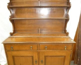 MAPLE 2PC. PEWTER CUPBOARD 