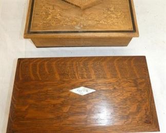 EARLY WOODEN DRESSER BOXES 