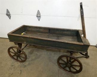 36X17 EARLY WOODEN WAGON 