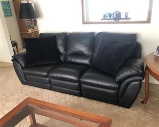 Lovely black leather sofa