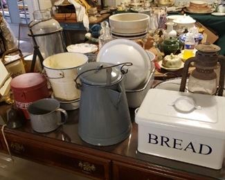 Lots of Enamel Ware including Great Campfire Coffee Pot