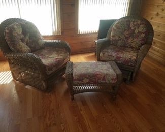 Faux wicker patio glider set Nice!