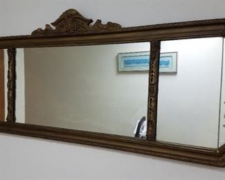 Vintage mirror with etching