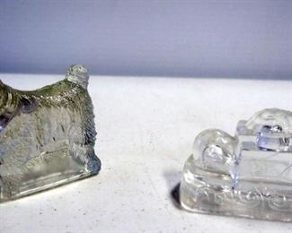 Animal Themed Vintage Glass Candy Containers, Qty 7