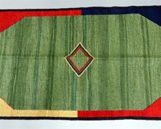 Navajo Styled Rug With Diamond Shaped Center Design, Approx 62" x 38"