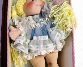 Cabbage Patch Kid Limited Edition Porcelain Collection, Item 4882 Kellyn Marie, 1984, 16-Inch, Numbered KMJ178, With COA, In Original Box