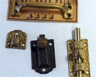 Antique Hardware Collection, Includes Door Knob And Plate, Pulls, Hooks, Towel Bars, And More