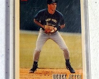 Collectible Cards, Baseball, Hockey, Football And More, Includes Derek Jeeters Rookie Card, Zion Williamson, And Michael Jordon Baseball Set