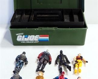 G.I. Joe Collectible 4" Figurines, Qty 8, In Carrying Case