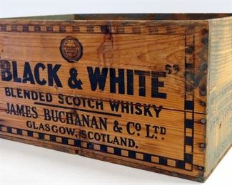 Wood Crates, Qty 3, Includes Black & White Scotch Whiskey, Arm & Hammer Soda And American Red Coss