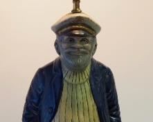 Table Lamp With Sailor Figure Base, No Shade, 35" High, Powers On, Bulb Not Included