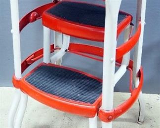 Mid-Century Kitchen Stool, Converts From Stool To Step Stool