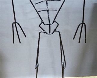 Wire Skeleton Framed Jack-O-Lantern Stand, 29.5" High