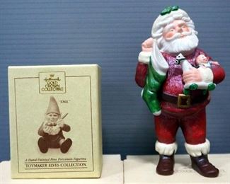 Hallmark Hand-Painted Porcelain Ornaments, Various Sizes, Qty 7, 6 In Original Boxes