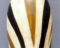 Ceramic Vase With Striped Design, 22.25" High