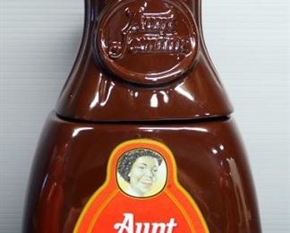 Aunt Jemima Syrup Ceramic Cookie Jar (13" High) And 2 Plastic Aunt Jemima Cookie Jars