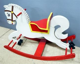 Vintage Wood Rocking Horse, Approx 29" High x 40" Long