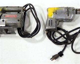 Black & Decker 1/4" Utility Drill And Sears 1/2" Sabre Saw Model 315.17170, Both Power On