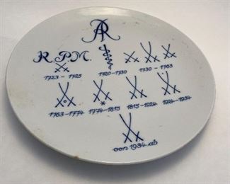 Meissen porcelain mark date plate