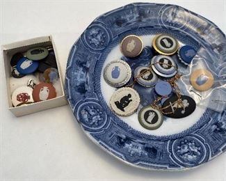 Wedgwood buttons, brooches, pendants