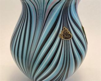 Pulled feather Robert Barber designed Fenton art glass--limited edition--numbered