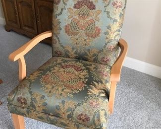 Upholstered arm chair (one of two) (Ethan Allen upholstery)