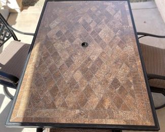 Outdoor Patio Table & 4 Swivel Chairs Cast Aluminum 30 x 39.5 x 59 HxWxD