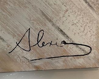 *Original* Art Man Woman in dock Painting Alexio 47x36in