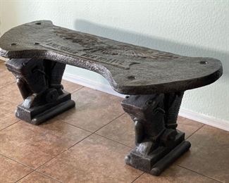 Custom Harley Davidson Molded Concrete bench 20x52x22in HxWxD