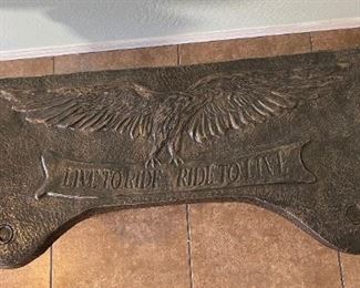 Custom Harley Davidson Molded Concrete bench 20x52x22in HxWxD