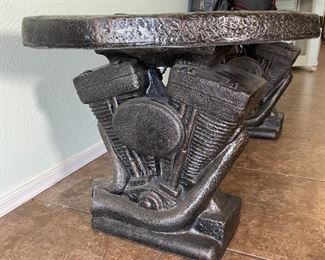 Custom Harley Davidson Molded Concrete bench 20x52x22in HxWxD