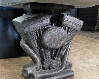 Custom Harley Davidson Molded Concrete bench 20x52x22in HxWxD