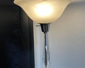 Stainless Steel Torchiere Floor Lamp 72in H x 14in Diameter