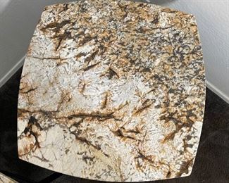 #2 Granite Top Iron Frame End Table 23x26x26in HxWxD