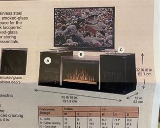 Dimplex Marana Media Console Electric Fireplace SGFP-500-B 33x76x23in HxWxD