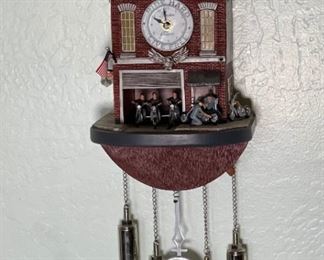 Bradford Exchange Freedom Choppers Motorcycle Garage Cuckoo Clock 16x8x7in HxWxD