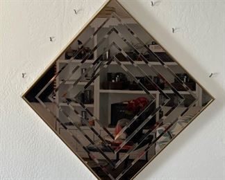 1980s Gold Layered Mirror 40x40x.5in HxWxD