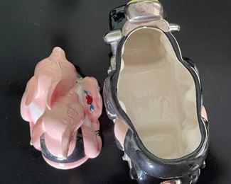 Clay Art Biker Hogs Ceramic Cookie Jar Harley Davidson 11x14x6in HxWxD