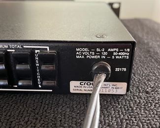 Crown Vintage SL-2 Stereo Preamplifier Preamp Straight Line Two 2x19x14in HxWxD