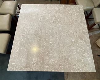 Contemporary Granite Tile Dining Table & 8 Chairs Table: 30x54x54in HxWxD