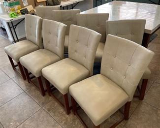 Contemporary Granite Tile Dining Table & 8 Chairs Table: 30x54x54in HxWxD