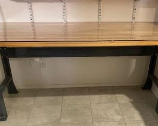 High Butcher Block Maple Workbench Table 34x72x20in HxWxD