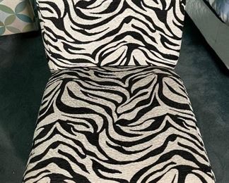 Contemporary Zebra Print Side Chair 32x24x28in HxWxD