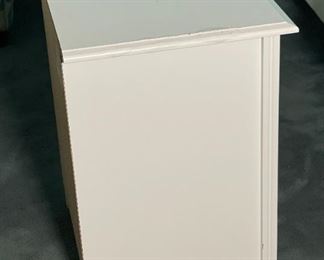 AS-IS White Turquoise Handle Nightstand Single 24x20x17 HxWxD