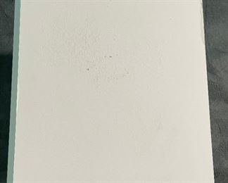 AS-IS White Turquoise Handle Nightstand Single 24x20x17 HxWxD