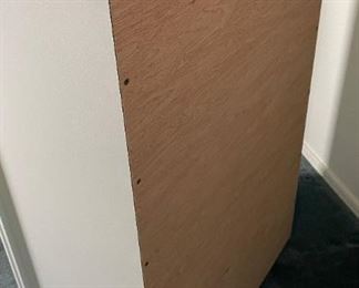 #1 4-Drawer White Slender Dresser Turquoise Handle 41x30x17.5in HxWxD