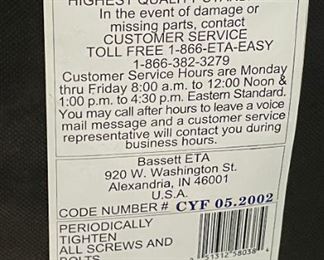 Bassett Executive Office Chair 48x28x27in HxWxD